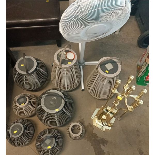 Solar Outdoor Lights, with Fan, and Fire Pit Tools