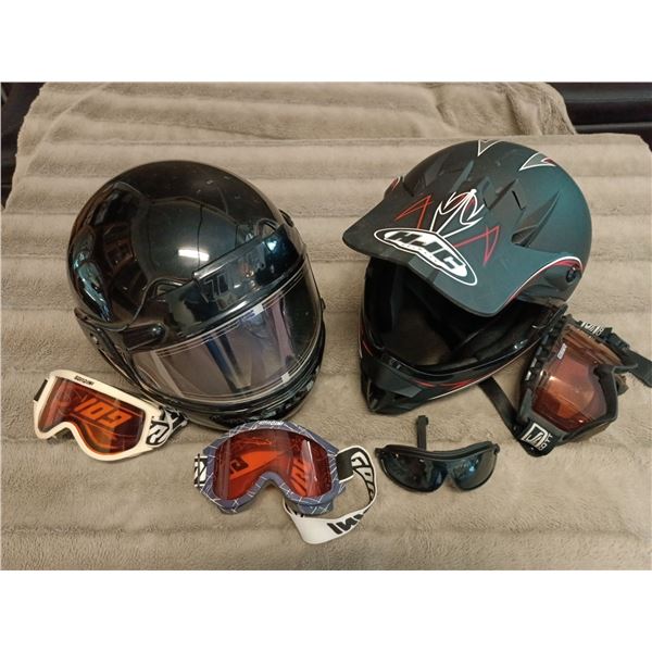 HJC Helmets, Set of 2 Helmets with Protective Eye Gear Included; Size M