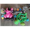 Image 1 : Set of Children's Toys Including Electronic Robot, Electronic Toy Car, Stuffies, and More!