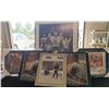 Image 1 : Set of Various Art Prints - Hockey. One Glass Frame is Broken