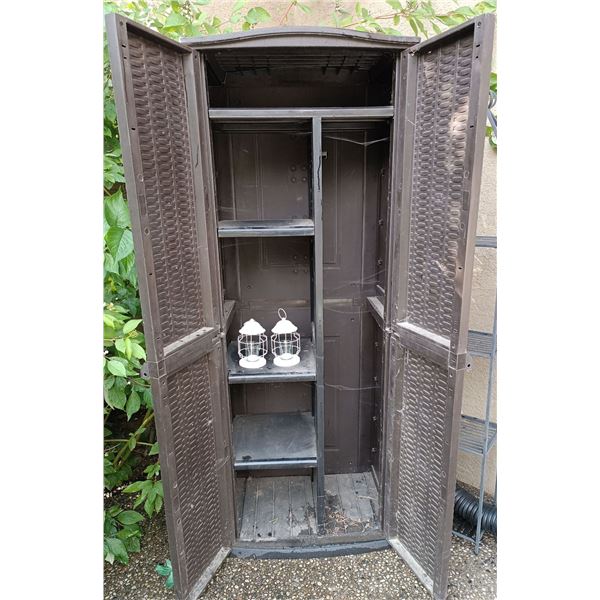 Outdoor Storage Closet with 2 Candle Lamps; 27W, 19D, 70T