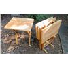 Image 1 : 2 Wood Chairs (16W, 16D, 36T),4 Stool (19w, 14D, 26T), Stool, Foldable Chair & Table (72W, 30D, 29T)