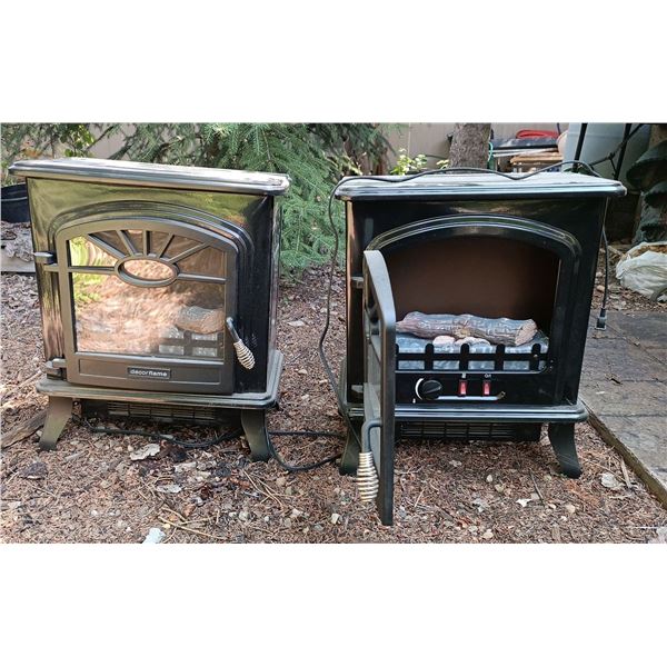 'Decorflame' Electric Artificial Fire - Set of 2; 18W, 10D, 21T Each, Plus a 48" Light