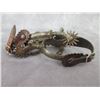 Image 2 : Unmarked Silver Inlaid California Spurs- 1.1" Heart Bands- 2.5" Drop Shanks- 2" 14 Point Rowels With