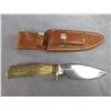 Image 2 : Marked Randall Made Orlando Fla Knife- 5" Blade- 4.75" Handle- Sheath With Stone- Good Condition