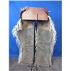 Image 2 : Marked Hamley + Co Pendleton Ore 30 White Woolie Chaps- Canvas Lined- 6 2" Maker Marked Domed Engrav