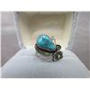Image 2 : Maker Marked Silver And Turquoise Ladies Ring- Size 6