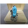 Image 2 : Marked RC Silver And Turquoise Ladies Ring- Size 6.5"