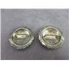 Image 2 : Marked F Schultz USA Sterling Domed Engraved Scalloped Loopback Conchos- 2"