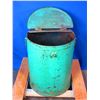 Image 1 : Primitive Iron Round Storage Cannister With Handles- 24" X 18"