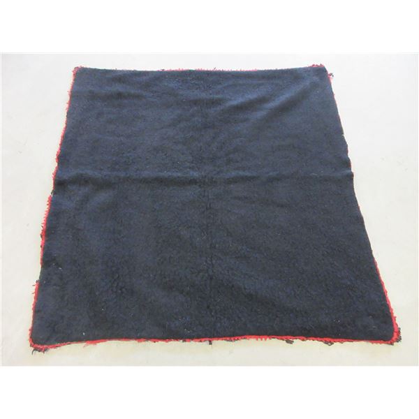 Double Matted Buffalo Hide Lap Robe- 56" X 56"- Decent Condition- Marked Montana Western Robe Co Det