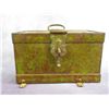 Image 2 : Vintage Iron Strong Box With Handles- 8.5" X 14.5" X 10"D