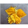 Image 2 : Beaded And Fringed Smoked Leather Gauntlets- 14" X 7"- New Condition