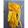 Image 5 : Beaded And Fringed Smoked Leather Gauntlets- 14" X 7"- New Condition