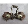 Image 1 : Unmarked Hernandez Silver Inlaid Spurs- .7" Bands- 2" Drop Shanks- 1.8" 10 Point Rowels- Barrel Chap