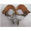 Image 3 : Unmarked Hernandez Silver Inlaid Spurs- .7" Bands- 2" Drop Shanks- 1.8" 10 Point Rowels- Barrel Chap