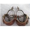 Image 4 : Unmarked Hernandez Silver Inlaid Spurs- .7" Bands- 2" Drop Shanks- 1.8" 10 Point Rowels- Barrel Chap