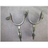 Image 3 : Marked T Hunter Silver Overlaid Gooseneck Spurs- Engraved Inside- 1.3" Bands- 3" Shanks- 2.5" 30 Poi