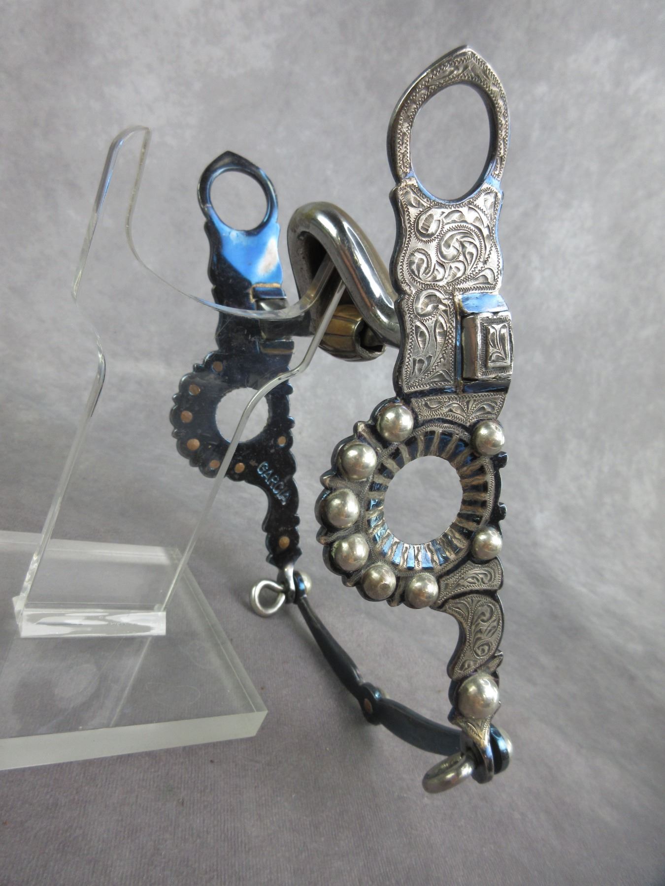 Marked Garcia Silver Inlaid Bit- Santa Barbara Cheek- Salinas Mouth ...