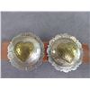 Image 1 : Unmarked Loopback Sterling Silver 2" Conchos With A Brass Heart- Domed- Engraved- Scalloped