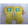 Image 2 : Old Fringed And Beaded Gauntlets- 13" X 6.5"- Well Used Condition