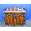 Image 1 : Restored Antique Round Top Slatted Trunk- 24" X 32.5" X 19"D