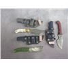 Image 2 : 7 New Notched Blade Damascus Knives With Sheaths- 5" Handles- 5" Blades