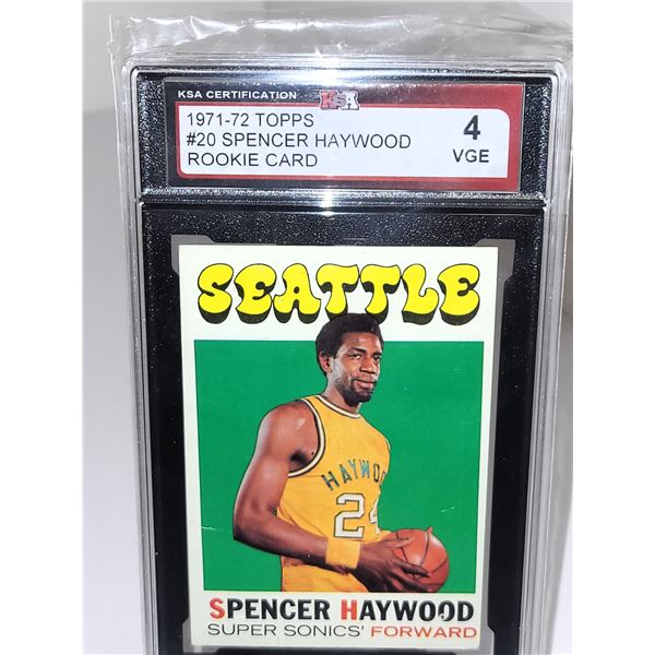 1971-72 Topps #20 Spencer Haywood Rookie Card - Graded 4 VGE