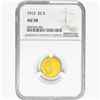 Image 1 : 1912 $2.50 Gold Quarter Eagle NGC AU58