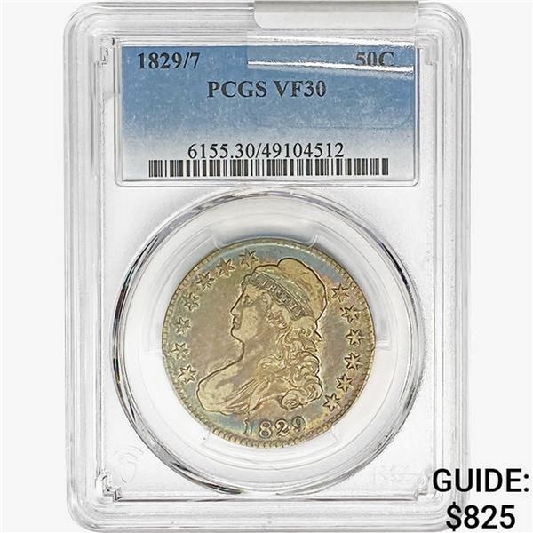 1829/7 Capped Bust Half Dollar PCGS VF30