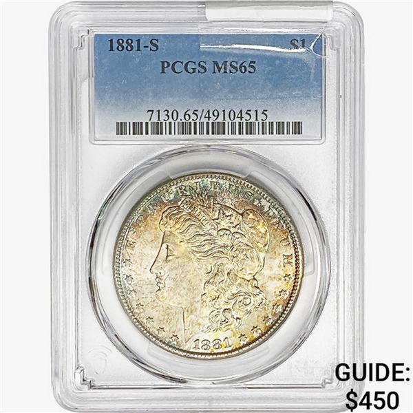 1881-S Morgan Silver Dollar PCGS MS65
