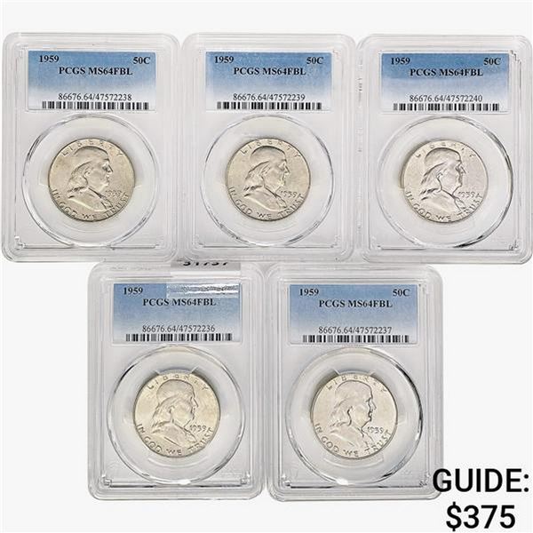 [5]1959 Franklin Half Dollar PCGS MS64 FBL