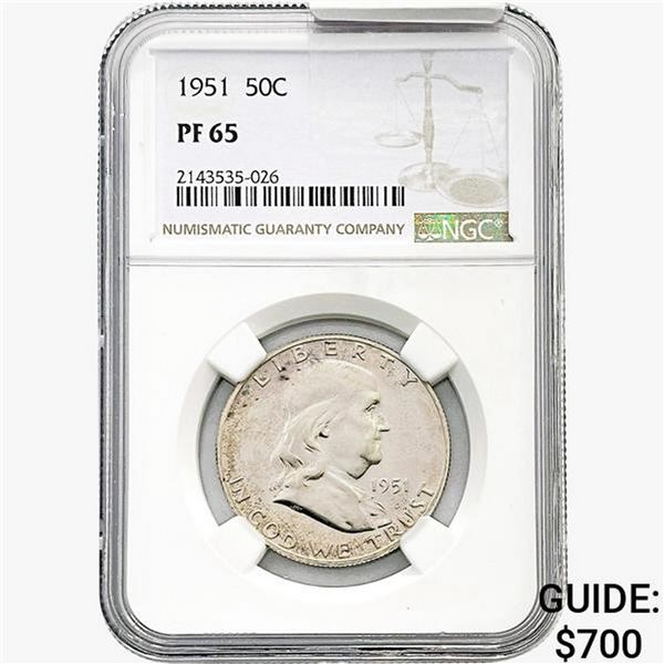 1951 Franklin Half Dollar NGC PF65