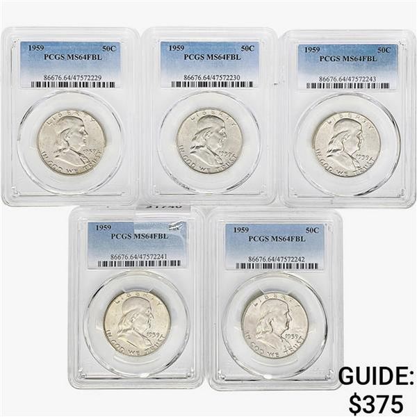 [5]1959 Franklin Half Dollar PCGS MS64 FBL