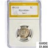 Image 1 : 1913-D Buffalo Nickel PGA MS64+ Type 2