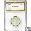 Image 1 : 1834 Capped Bust Quarter PGA MS62