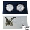 Image 1 : 2012 Proof and Rev. Proof 1oz Silver Eagle Set [2 Coins]
