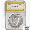Image 1 : 1921 Silver Peace Dollar PGA MS60