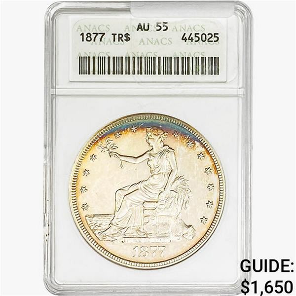 1877 Silver Trade Dollar ANACS AU55