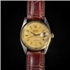 Image 4 : Rolex Datejust SS & 14K Gold Oyster Roulette Date Dial W/ Leather Band