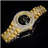 Image 4 : Rolex Pres. Day-Date Dia & 18K Gold, Black & Dia. Dial W/ Dia. Bezel