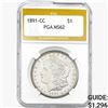 Image 1 : 1891-CC Morgan Silver Dollar PGA MS62