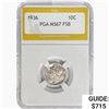 Image 1 : 1936 Mercury Silver Dime PGA MS67 FSB