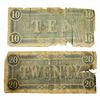 Image 2 : [2]1864 $10 & $20 Confederate States Note