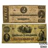 Image 1 : [2] 1862 $2 & $100 Confederate States of America Note
