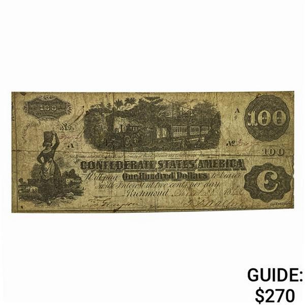 1862 $100 Confederate States of America Note