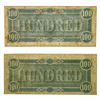 Image 2 : [2] 1864 $100 Confederate States of America Note
