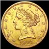 Image 1 : 1901-S $5 Gold Half Eagle CLOSELY UNCIRCULATED