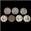 Image 1 : [7] Varied US SilveQuarters (1928, 1929-D, 1930, 1932, 1946, 1957, 1962-D) HIGH GRADE