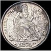 Image 1 : 1874 Arws Seated Liberty Dime NEARLY UNCIRCULATED